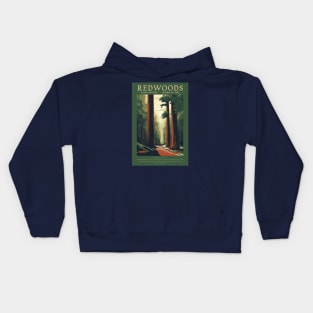 Redwoods National Park Vintage Travel Poster Kids Hoodie